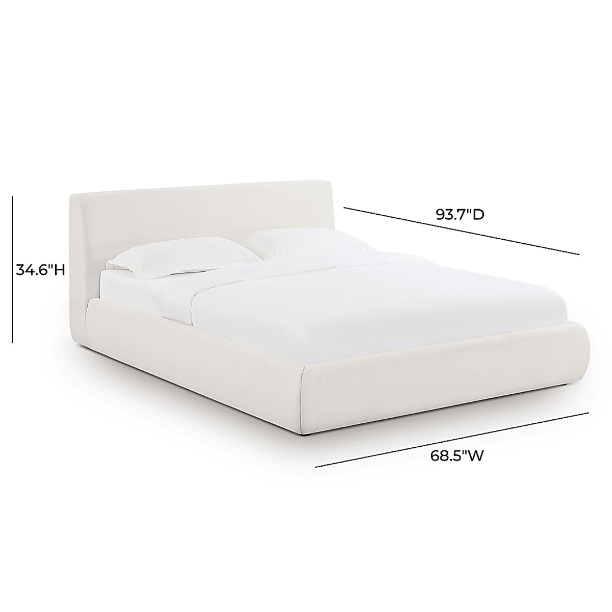 Forswall I Cream Beige Polyester Fabric Queen Bed | Rooms to Go