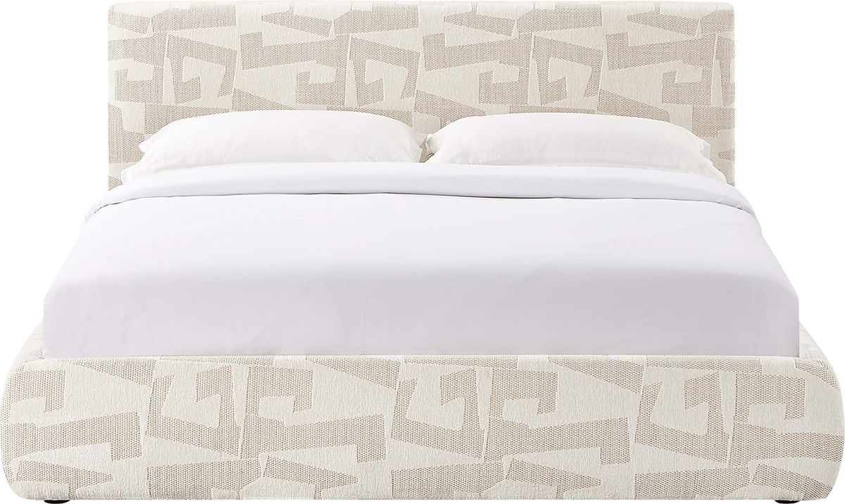 Forswall II Cream Beige Acrylic,Polyester Fabric Queen Bed | Rooms to Go