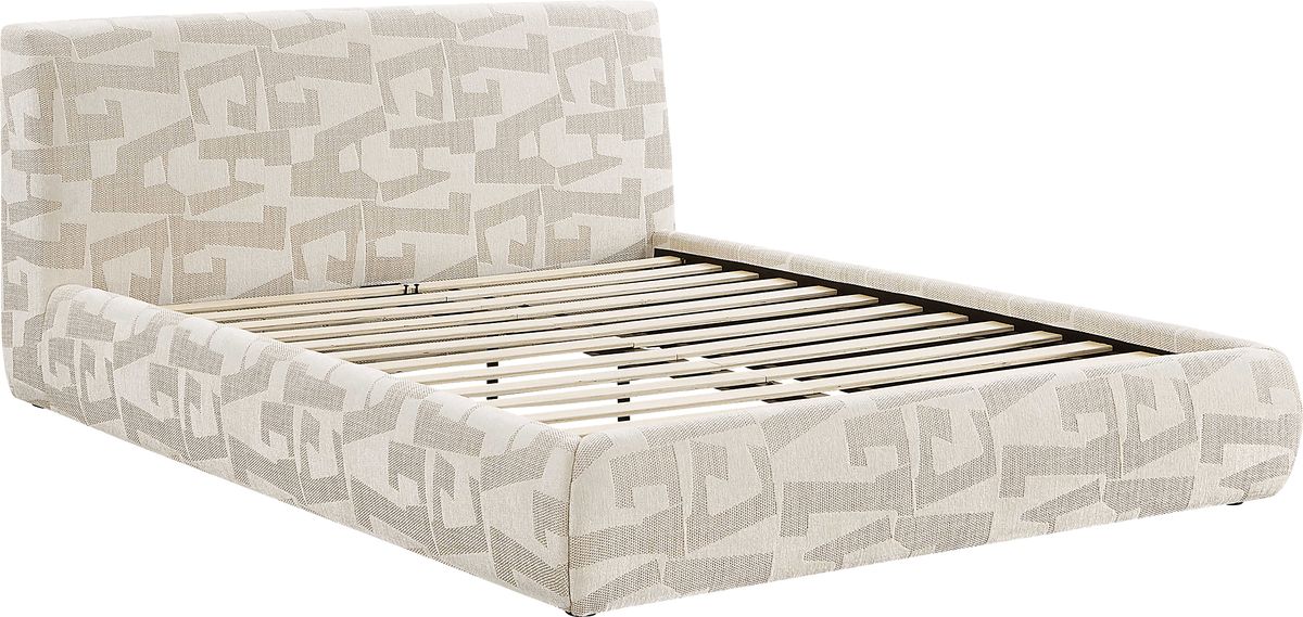 Forswall II Cream Beige Acrylic,Polyester Fabric Queen Bed | Rooms to Go