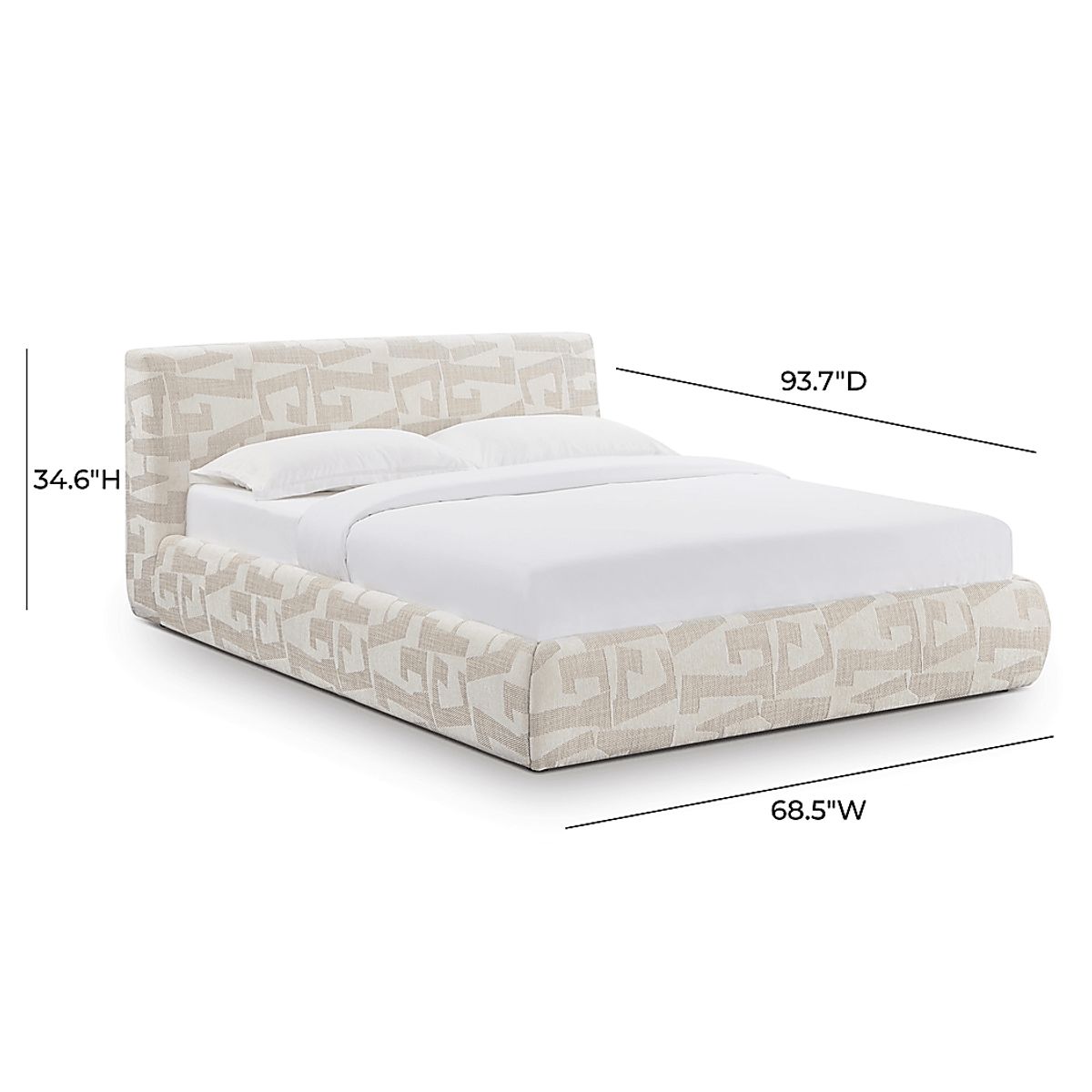 Forswall II Cream Beige Acrylic,Polyester Fabric Queen Bed | Rooms to Go