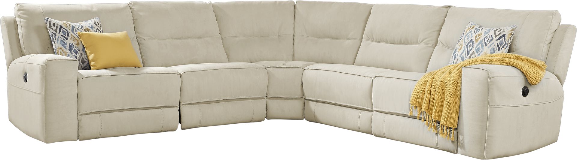 Forsyth Park Ivory 5 Pc Power Plus Reclining Sectional - Image 1