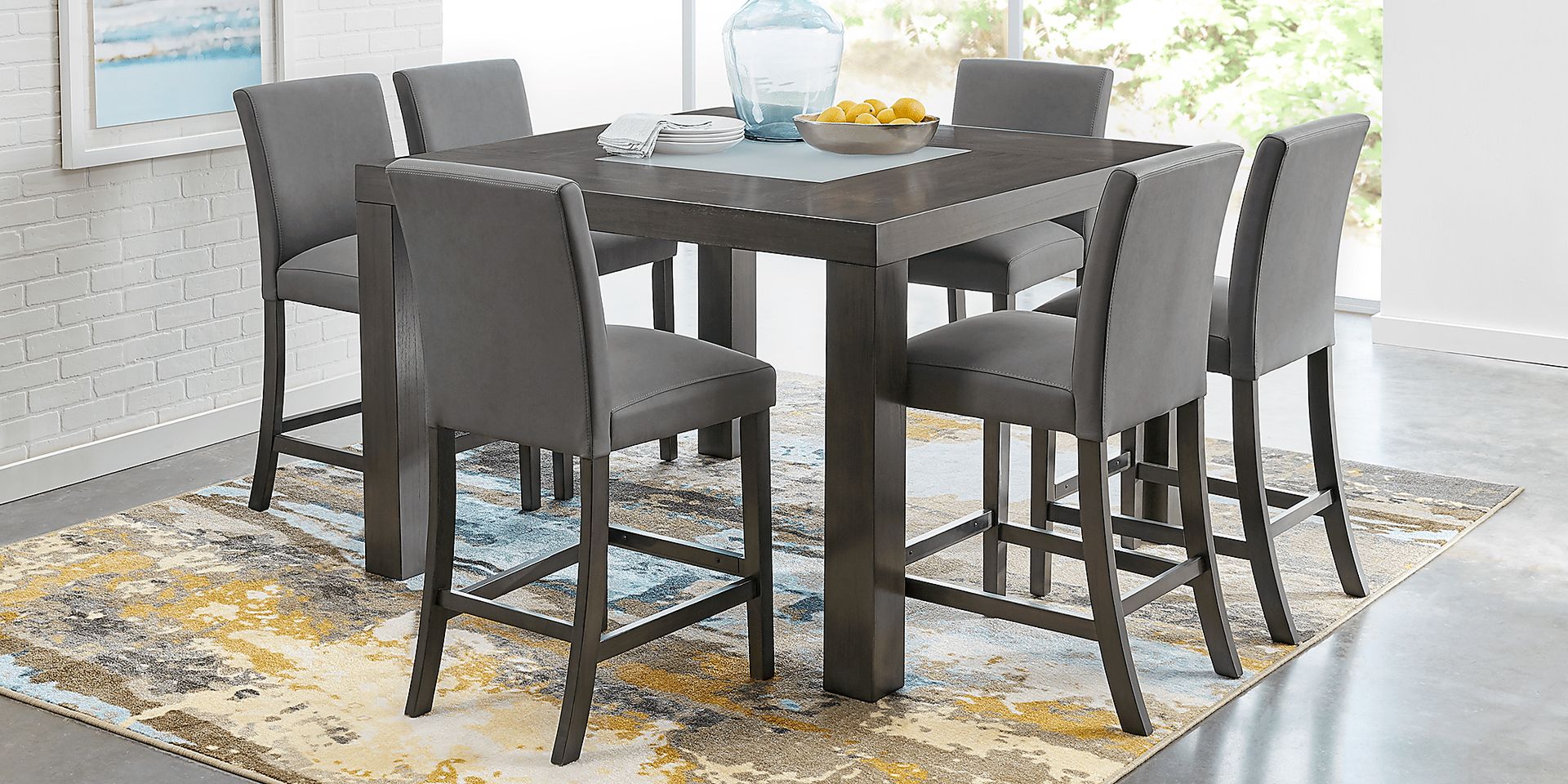 Fort Hood Gray 7 Pc Counter Height Dining Room - Image 1