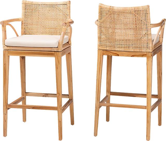 Fortenberry Brown Barstool, Set of 2 - Thumbnail - Image 1