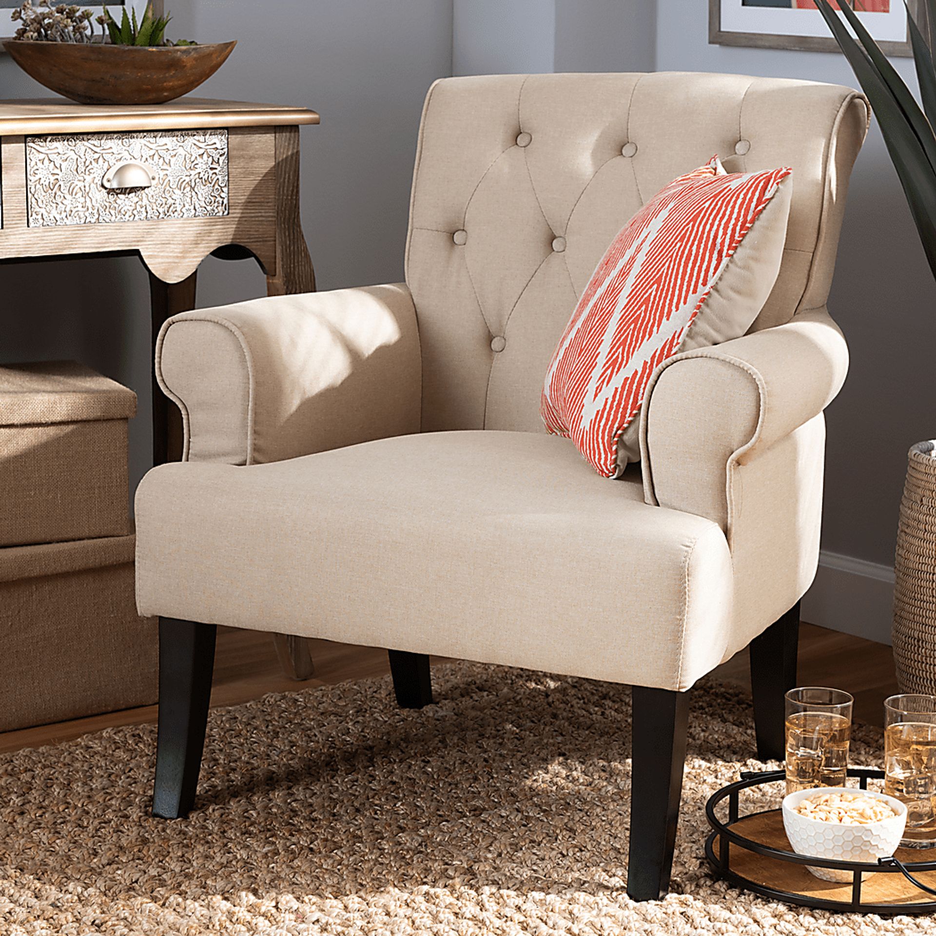 Fortingale Beige Accent Chair - Image 7