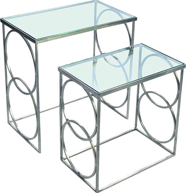 Fougemont Silver Set of 2 Nesting Tables - Thumbnail - Image 1