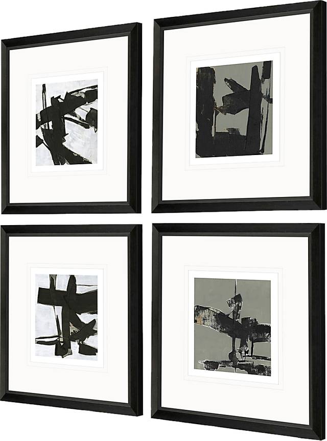 Four Shades Black Framed Artwork , Set of 4 - Thumbnail - Image 3
