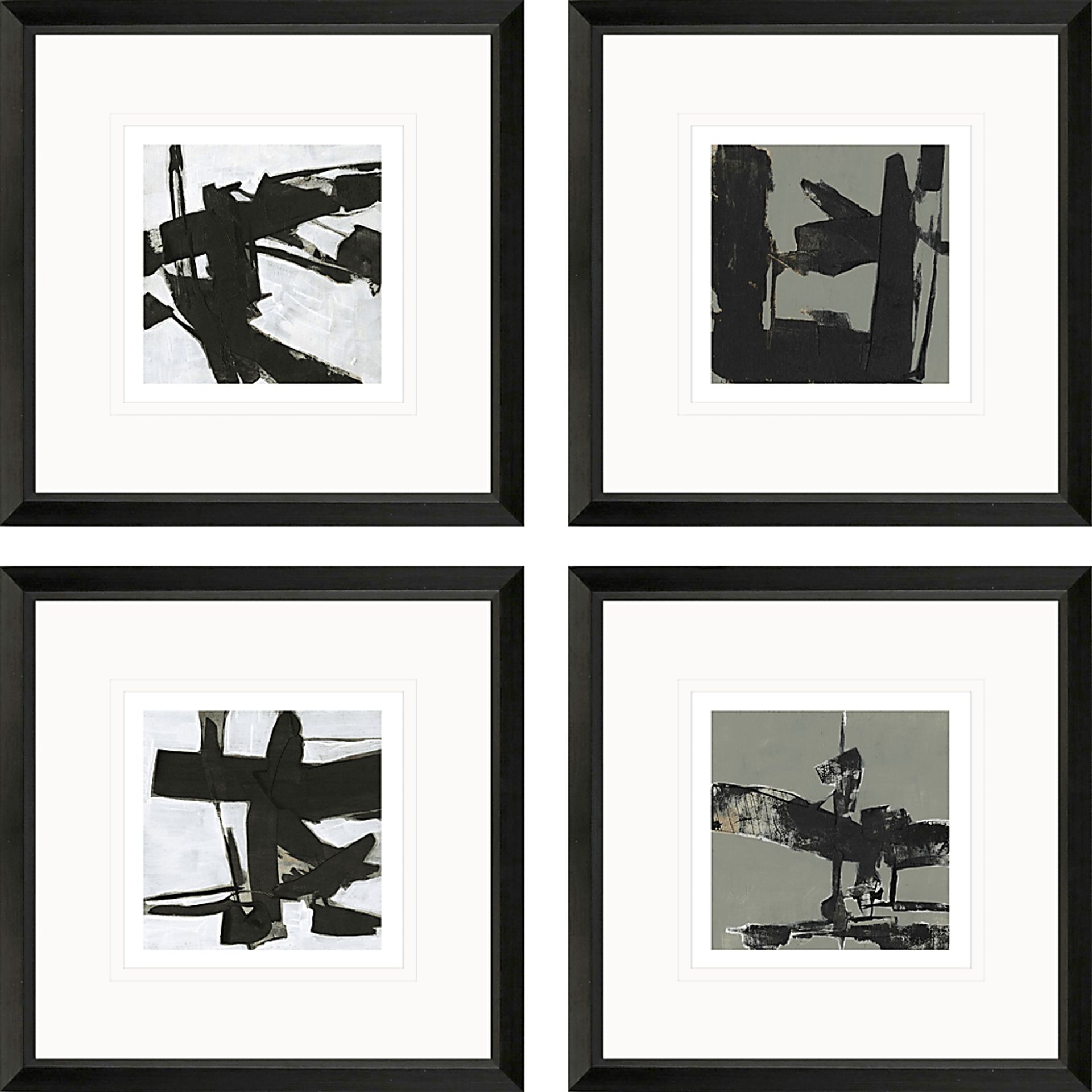 Four Shades Black Framed Artwork , Set of 4 - Image 1