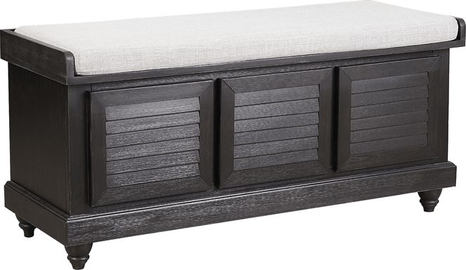 Fourwood Black Storage Bench