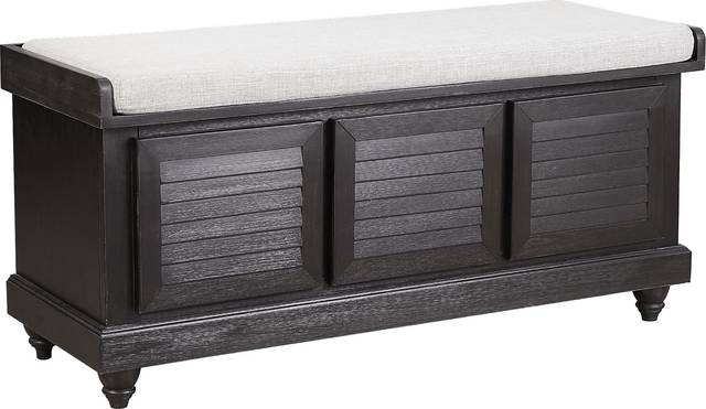 Fourwood Black Storage Bench - Thumbnail - Image 1