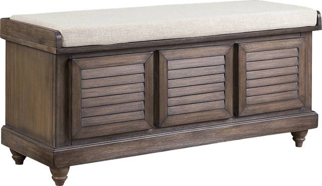 Fourwood Brown Storage Bench - Thumbnail - Image 1