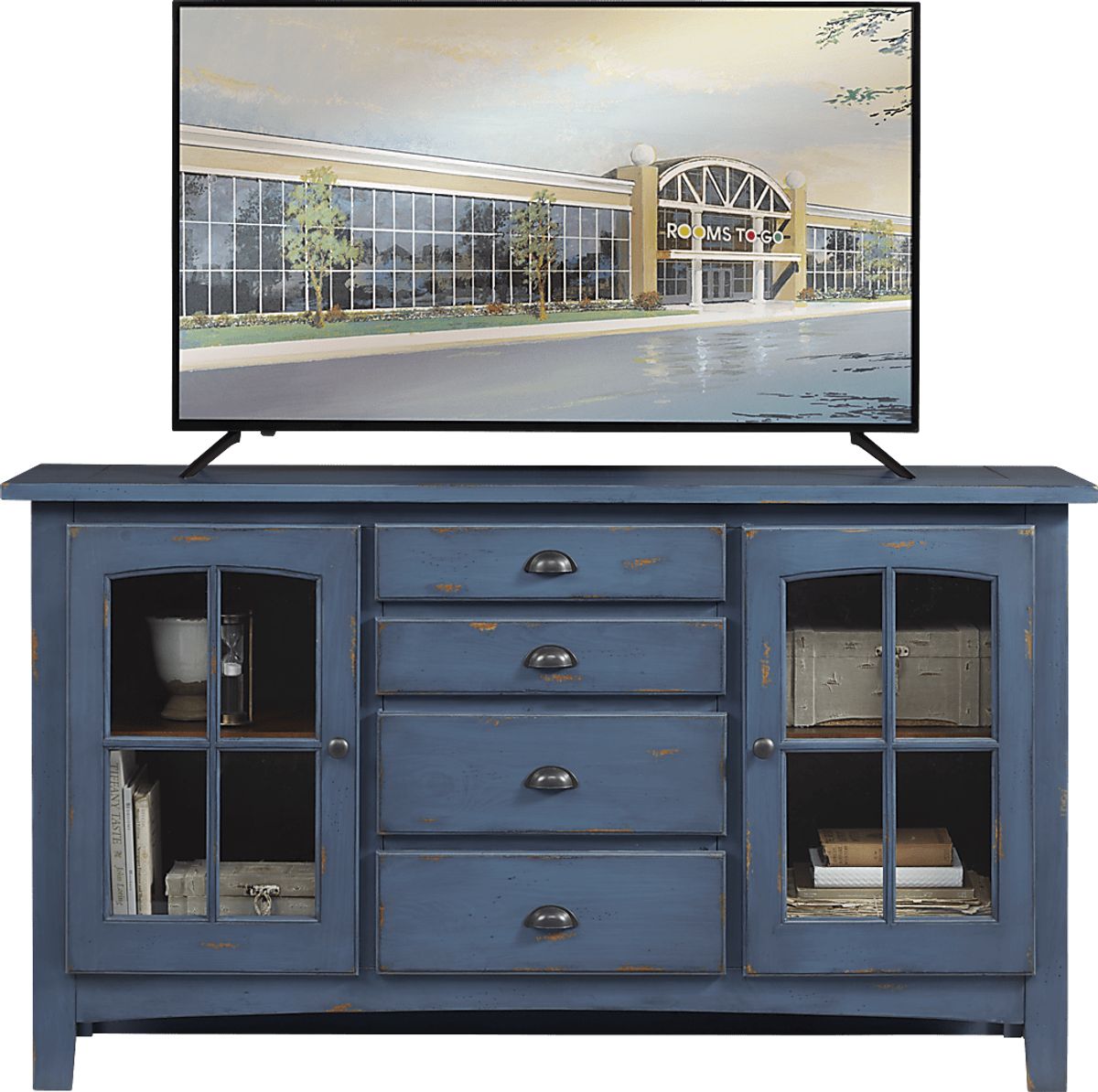 Foxborough Blue Colors Console | Rooms to Go