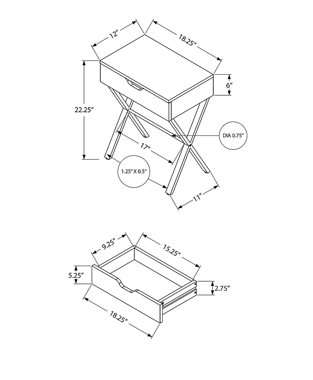 Foxley Cappuccino Dark Wood End Table | Rooms to Go