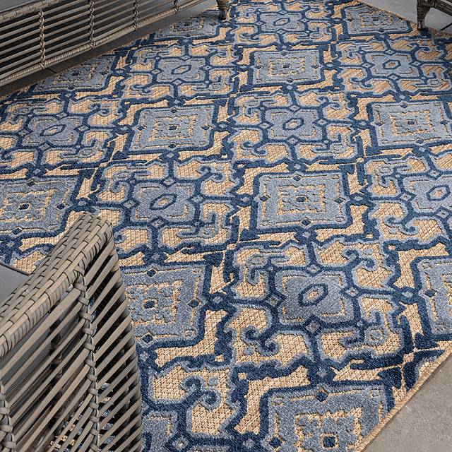 Framingway Blue 7'10 x 10' Indoor/Outdoor Rug - Thumbnail - Image 5