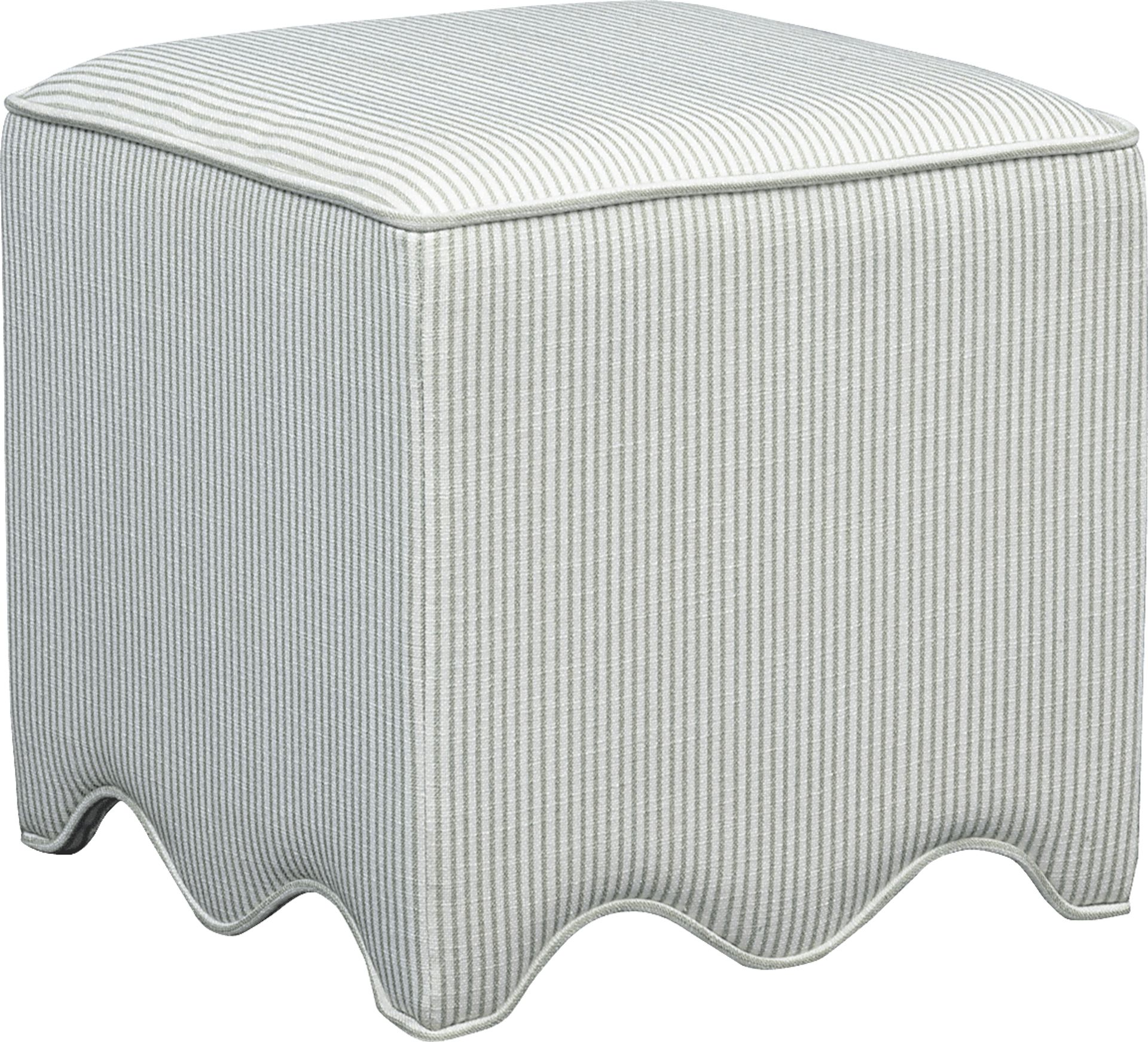 Frances Beige Ottoman - Image 1