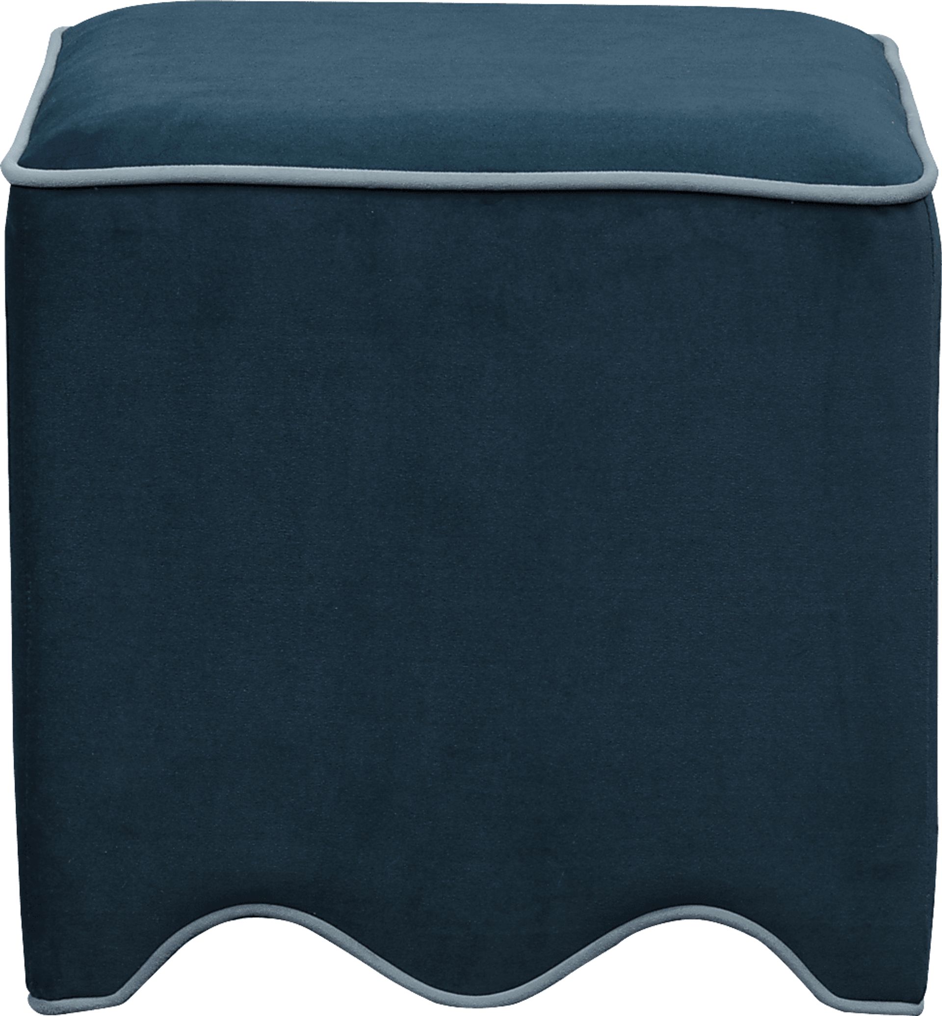 Frances Blue Ottoman - Image 2