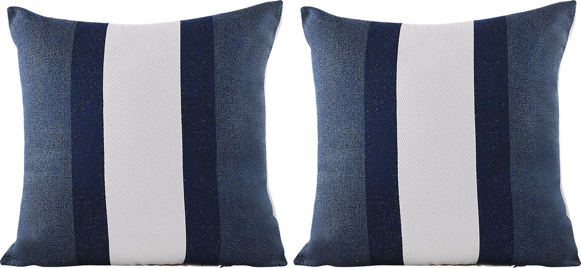 Madura Navy Indoor/Outdoor Accent Pillow, Set of Two