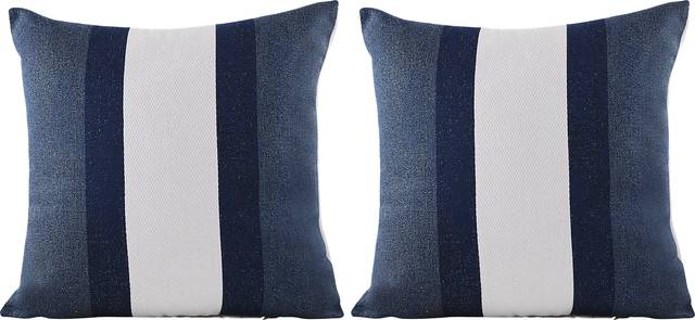 Madura Navy Indoor/Outdoor Accent Pillow, Set of Two - Thumbnail - Image 1