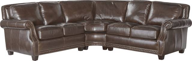 Frankford Chocolate 3 Pc Leather Sectional - Thumbnail - Image 1