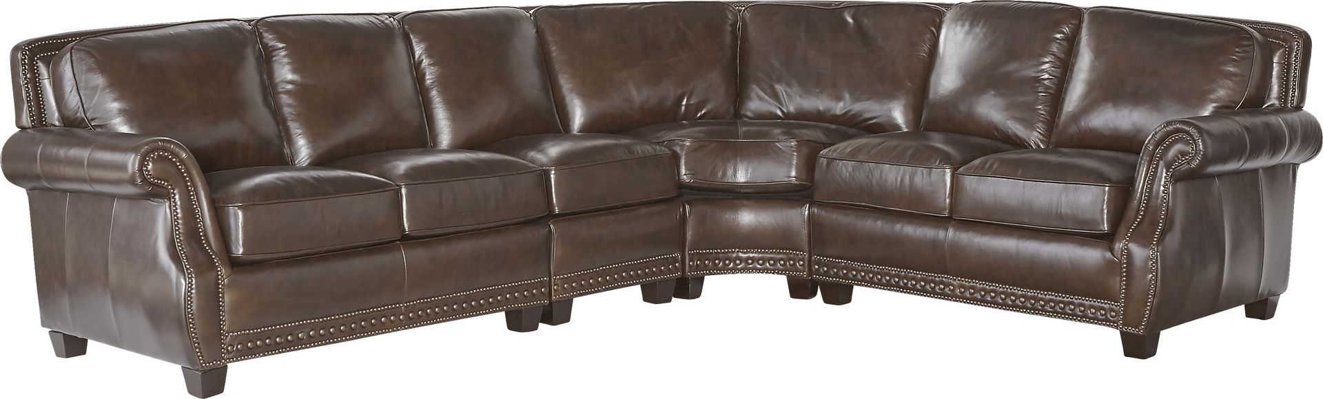 Frankford Chocolate 4 Pc Leather Sectional - Image 1