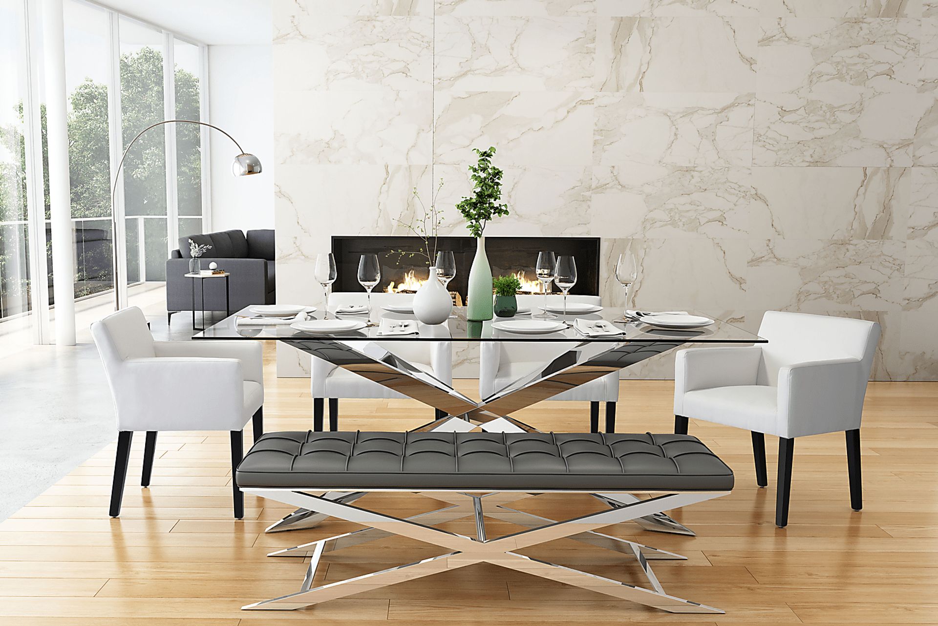 Franklin Hill White Arm Chair - Image 2