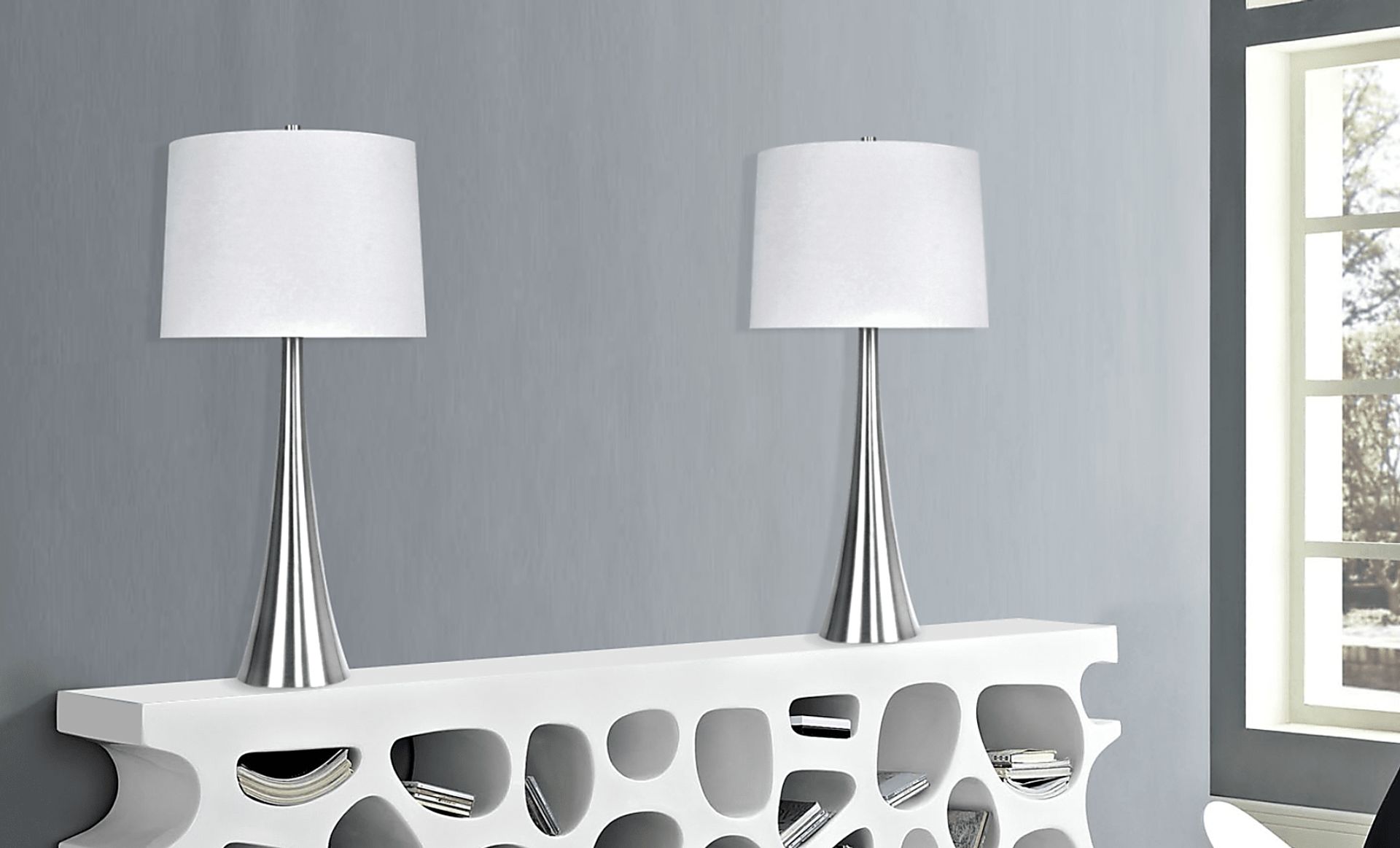 Frantz Street Silver Table Lamps, Set of 2 - Image 4
