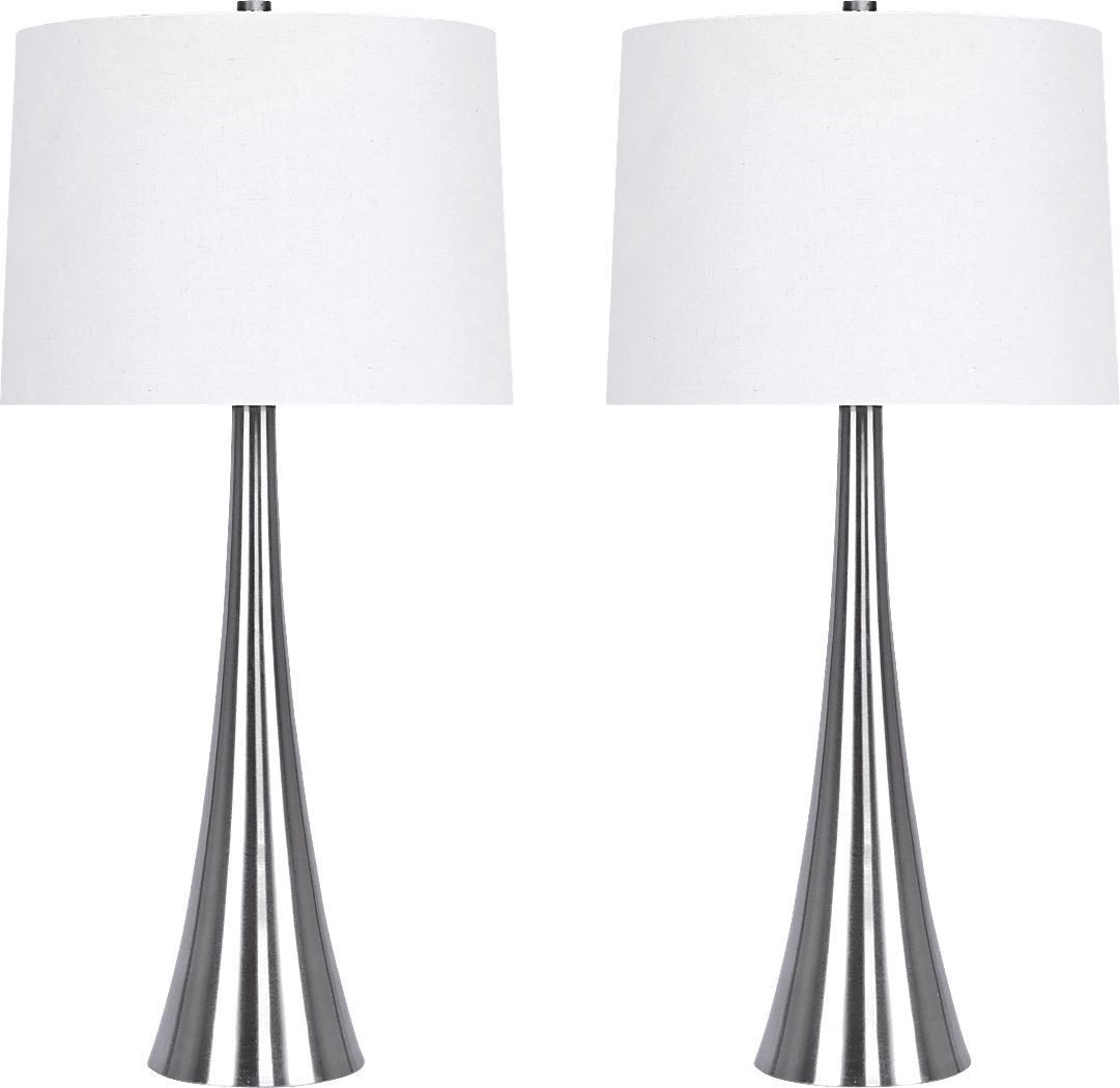 Frantz Street Silver Table Lamps, Set of 2