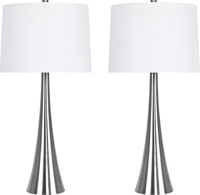 Frantz Street Silver Lamp, Set of 2