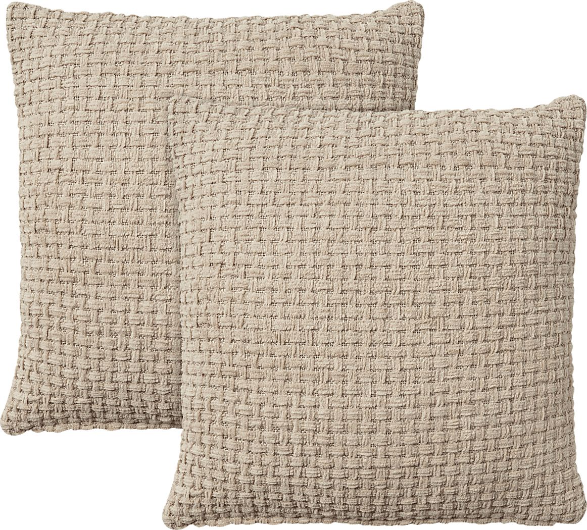 Freddie Beige Accent Pillow, Set of 2