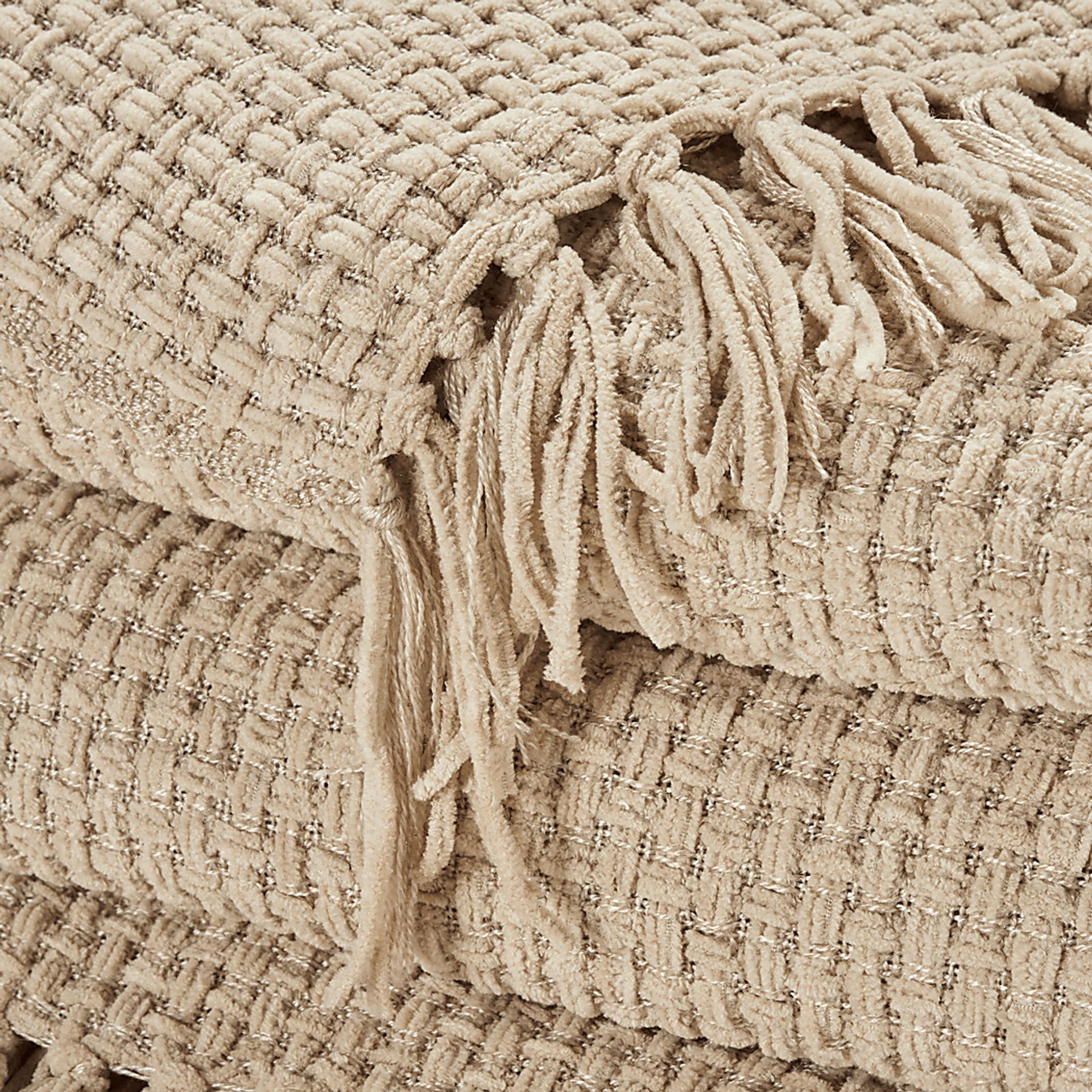 Freddie Beige Throw Blanket - Image 3