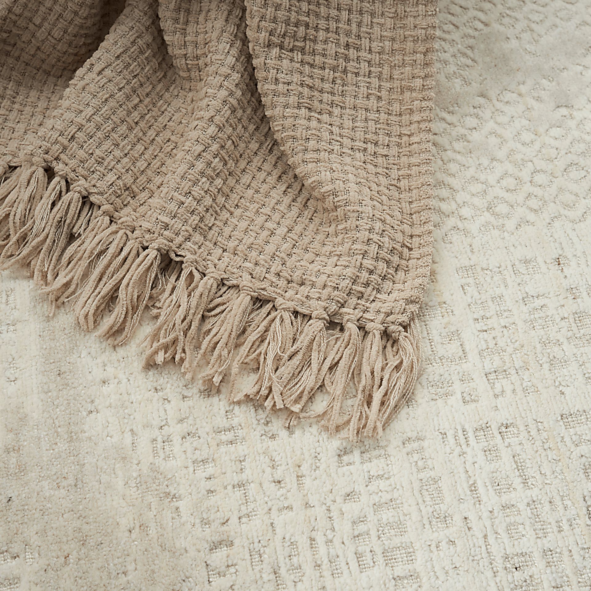 Freddie Beige Throw Blanket - Image 4