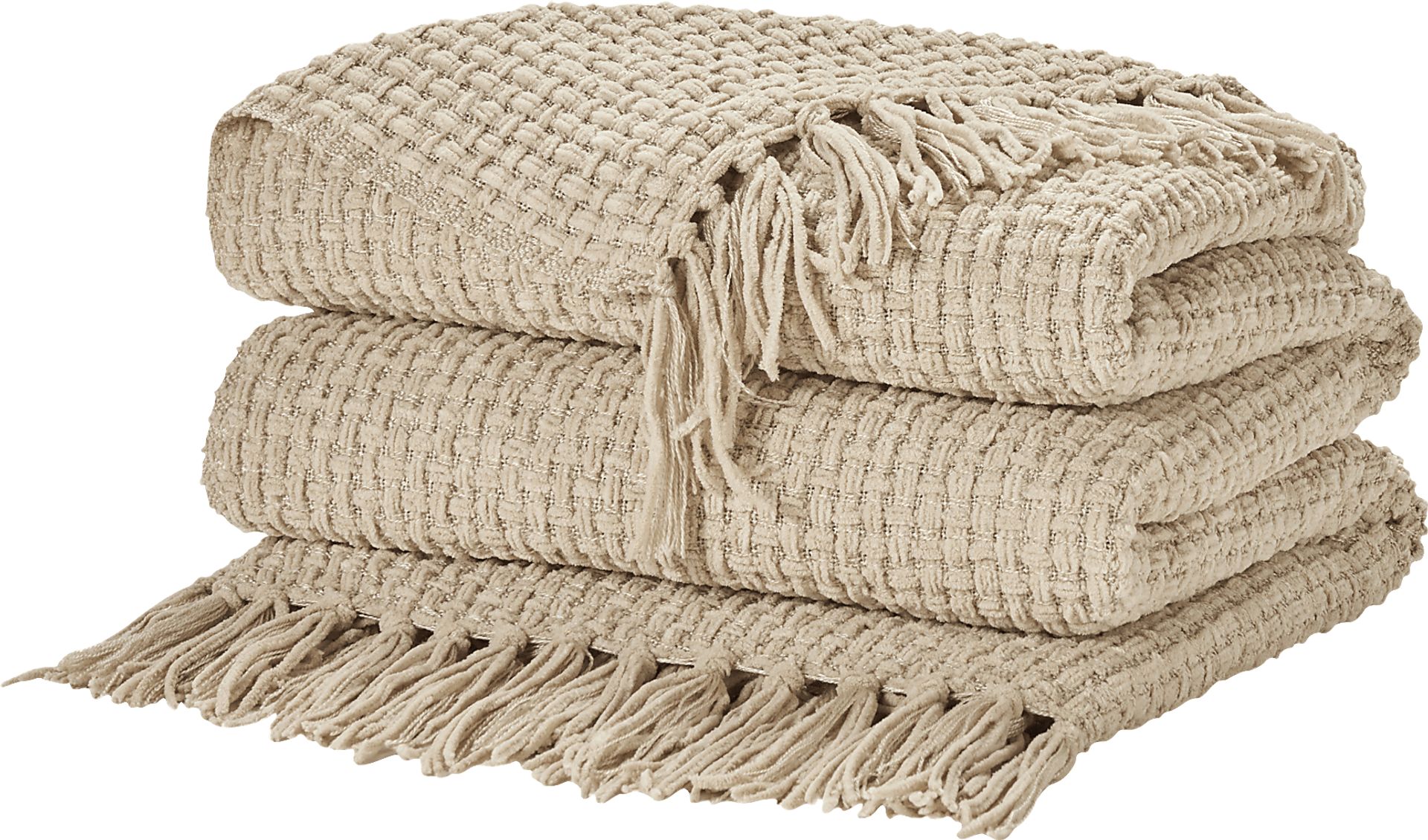 Freddie Beige Throw Blanket - Image 1