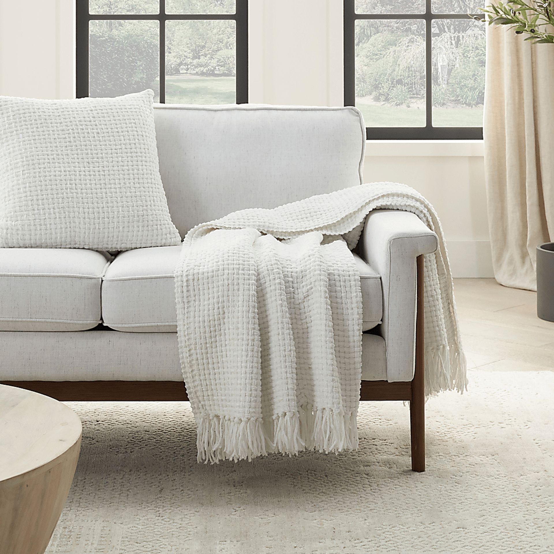 Freddie White Throw Blanket - Image 2