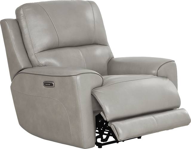 Fremont Gray Leather Dual Power Recliner - Thumbnail - Image 2