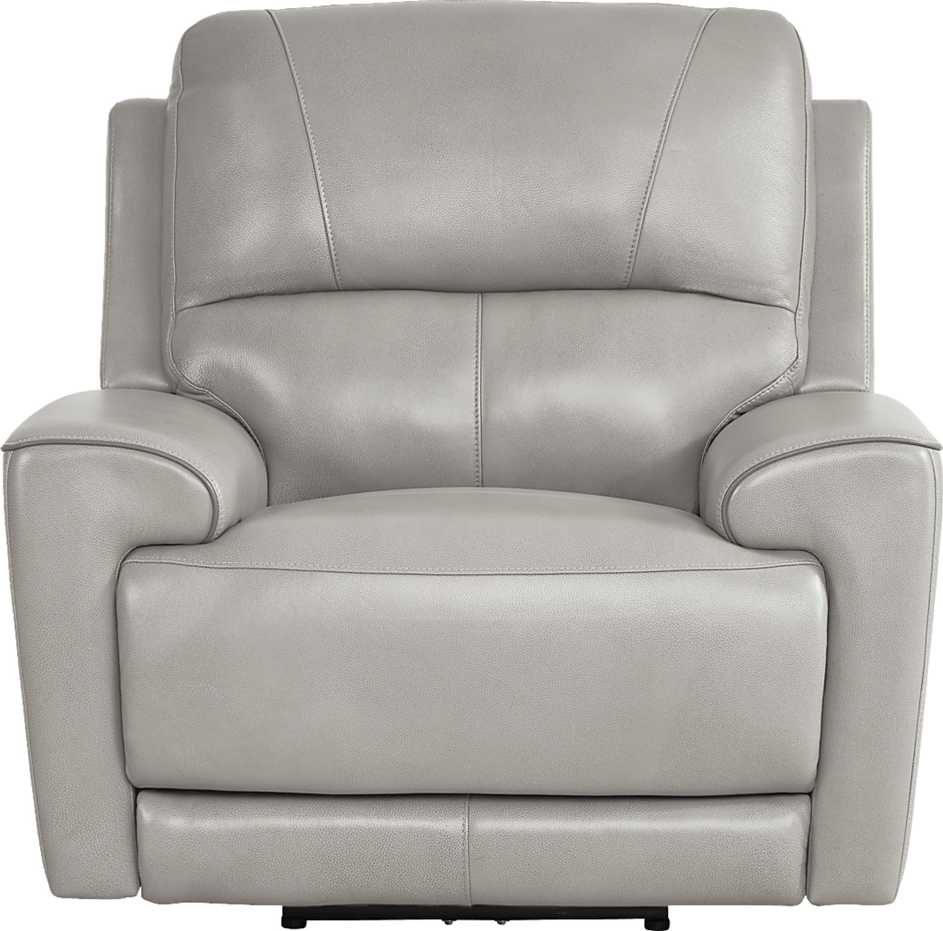 Fremont Gray Leather Dual Power Recliner - Image 1
