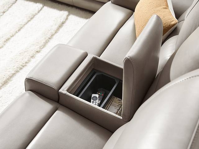 Fremont Gray Leather 8 Pc Dual Power Reclining Living Room - Thumbnail - Image 12