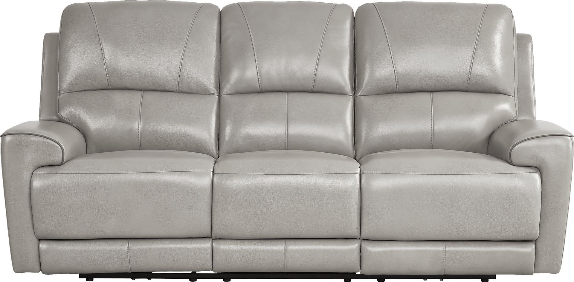 Fremont Gray Leather 3 Pc Living Room with Dual Power Reclining Sofa - Image 3