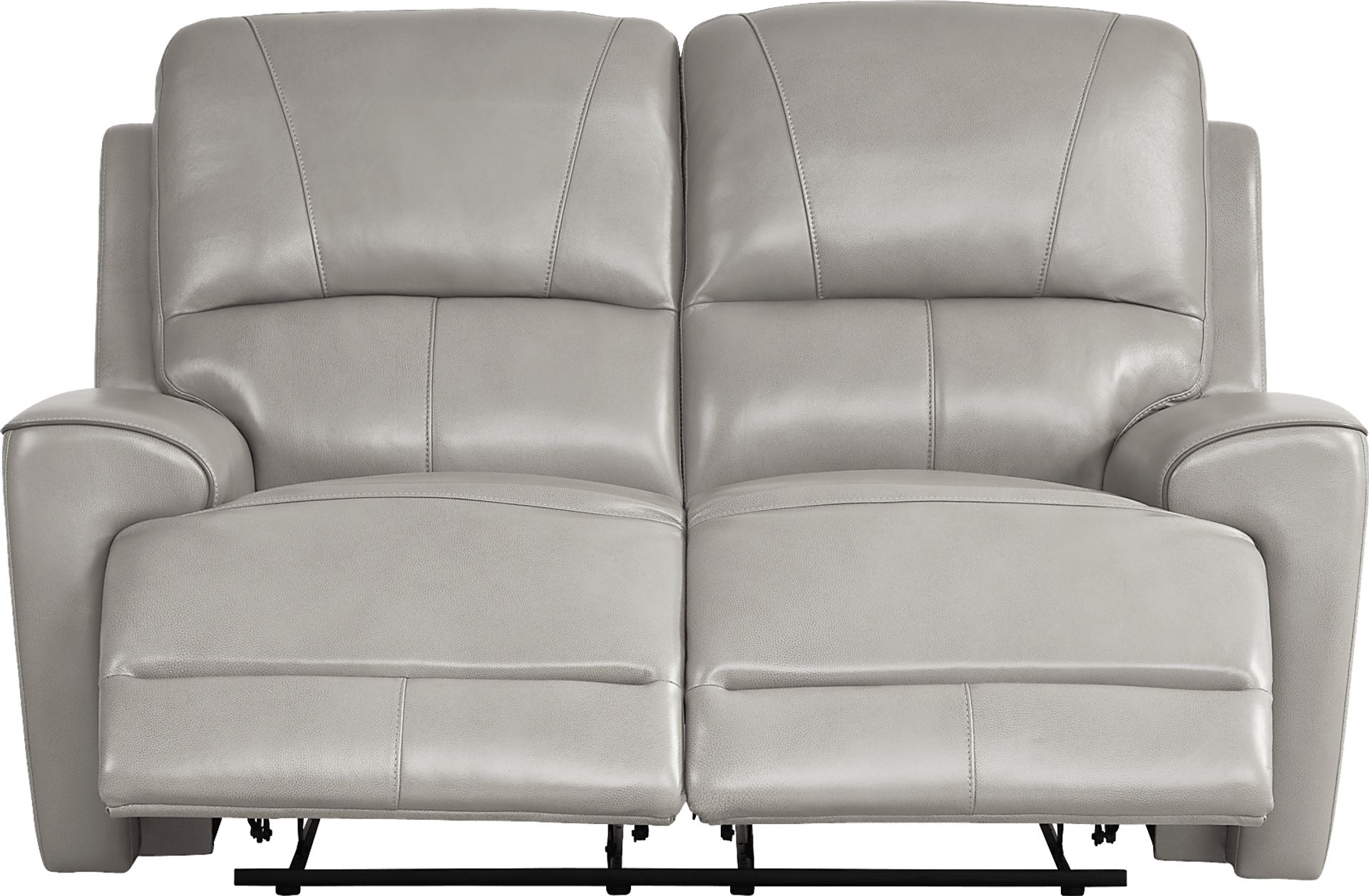 Fremont Gray Leather 2 Pc Living Room with Dual Power Reclining Sofa - Image 7