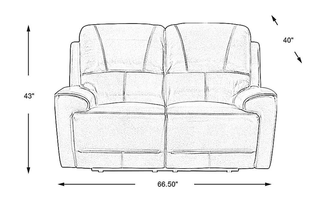 Fremont Leather Non-Power Reclining Loveseat
