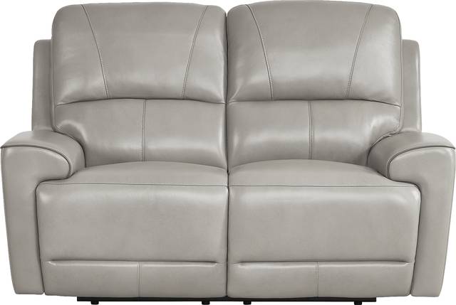 Fremont Gray Leather 2 Pc Living Room with Dual Power Reclining Sofa - Thumbnail - Image 6