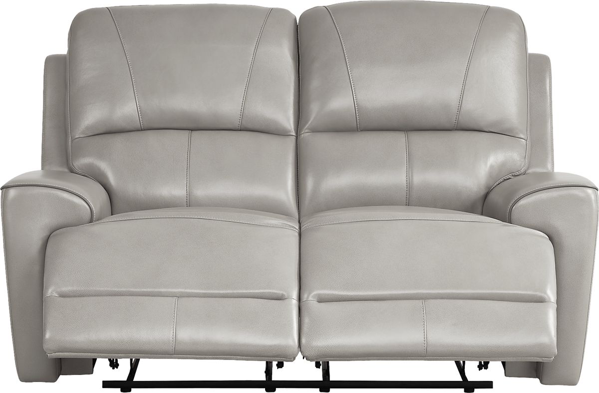 Drew & Jonathan Fremont 8 Pc Gray Leather Dual Power Reclining Living ...
