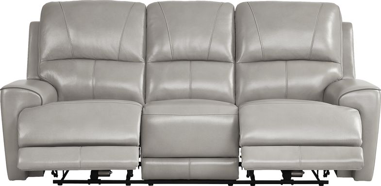 Fremont Gray Leather Reclining Sofa