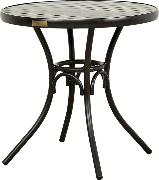 French Cafe Black 30 in. Round Outdoor Dining Table - Thumbnail - Image 1