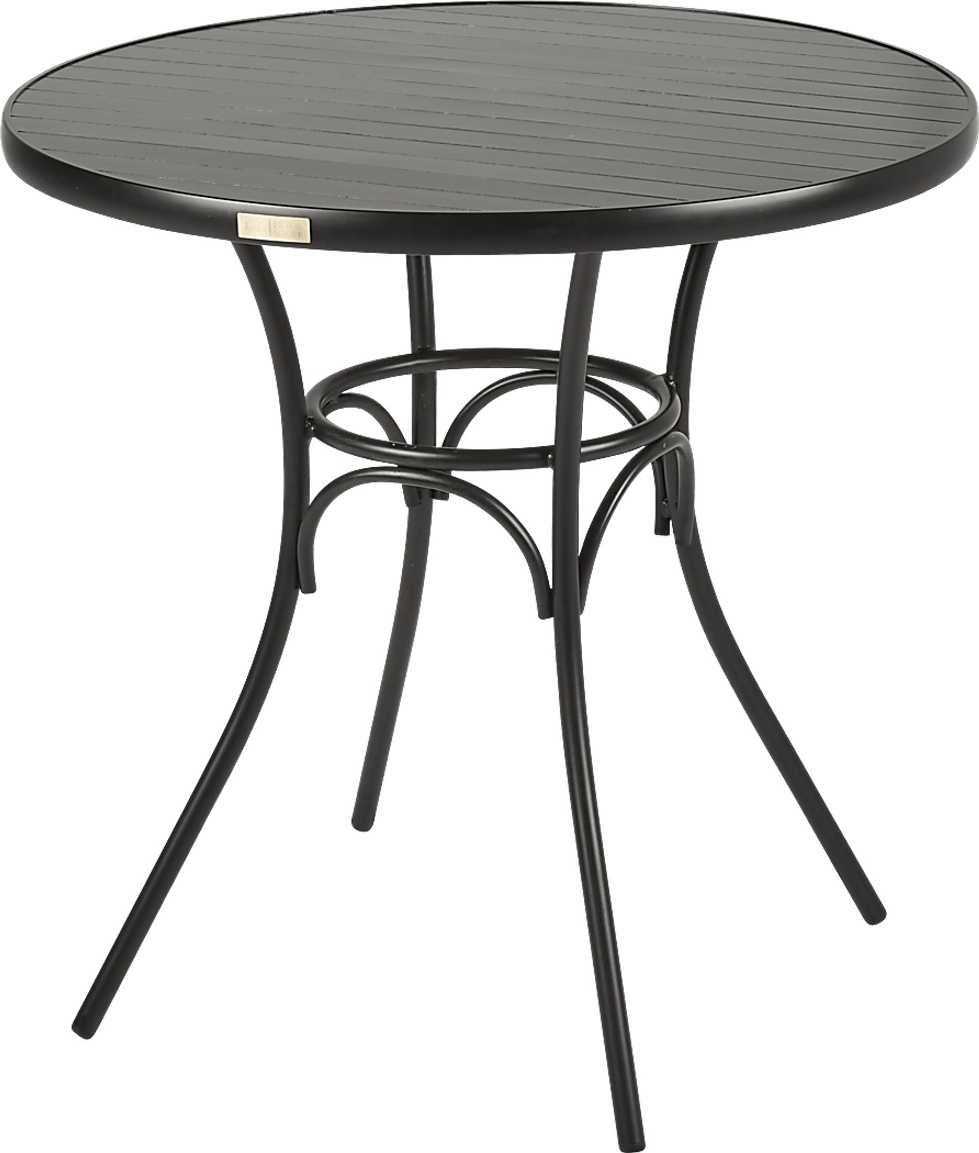 French Cafe Black 42 in. Round Outdoor Bar Height Dining Table - Image 1