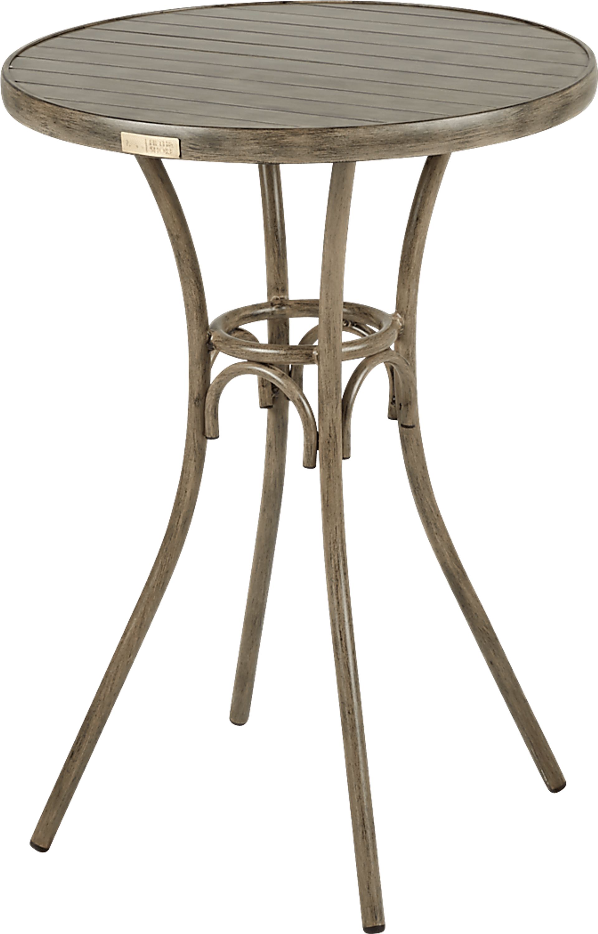 French Cafe Brown 30 in. Round Outdoor Bar Height Dining Table - Image 1