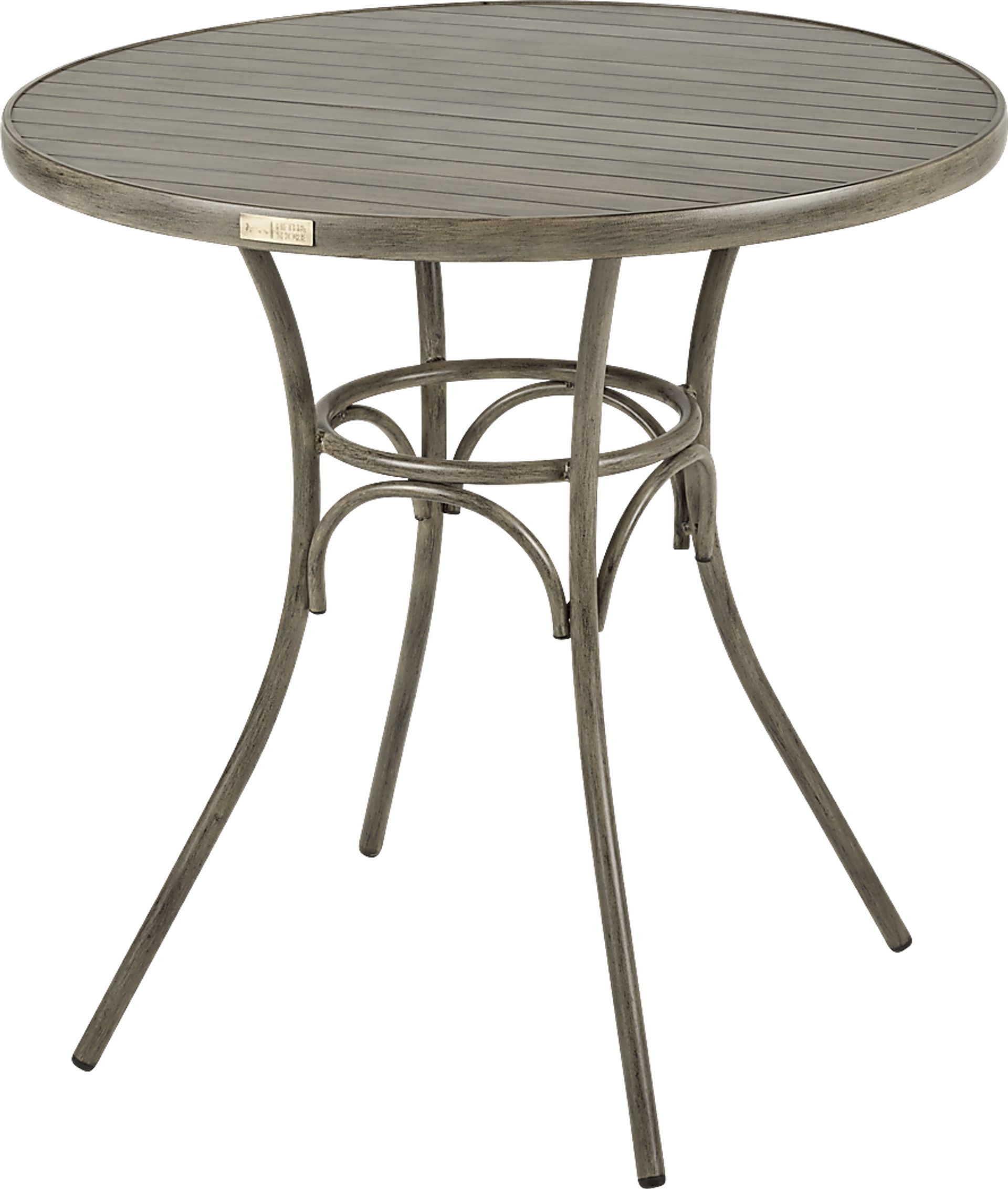 French Cafe Brown 42 in. Round Outdoor Bar Height Dining Table - Image 1