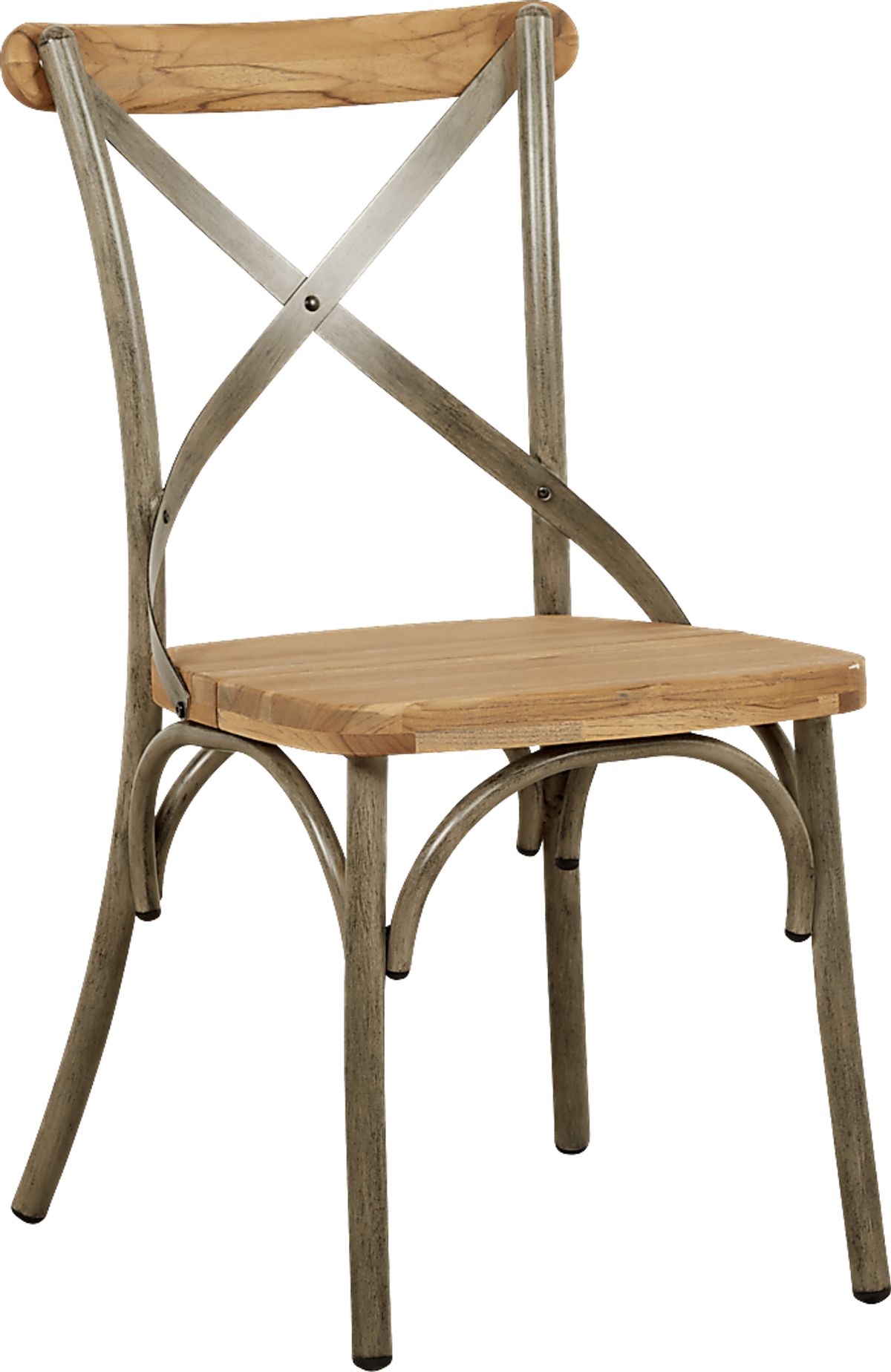 French Cafe Brown Dark Wood Aluminum Outdoor Side Chair Rooms to Go