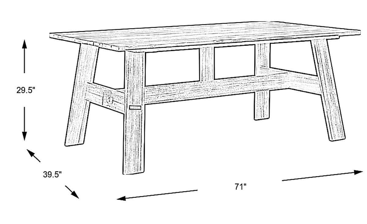 French Cafe Light Wood Fruitwood Teak Outdoor Dining Table | Rooms to Go