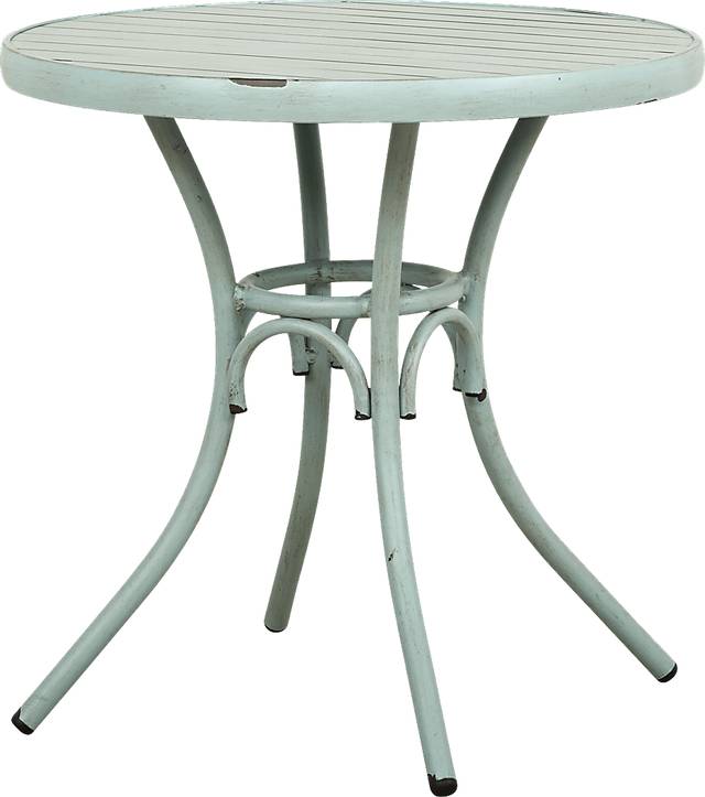 French Cafe Teal 3 Pc 30 in. Round Outdoor Dining Set - Thumbnail - Image 2