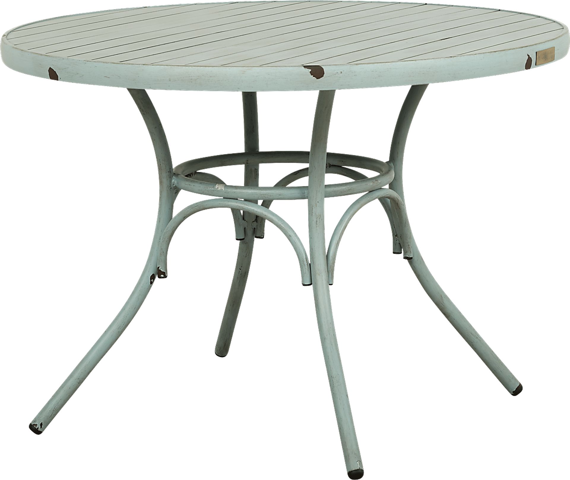 French Cafe Teal 5 Pc 42 in. Round Outdoor Dining Set - Image 2