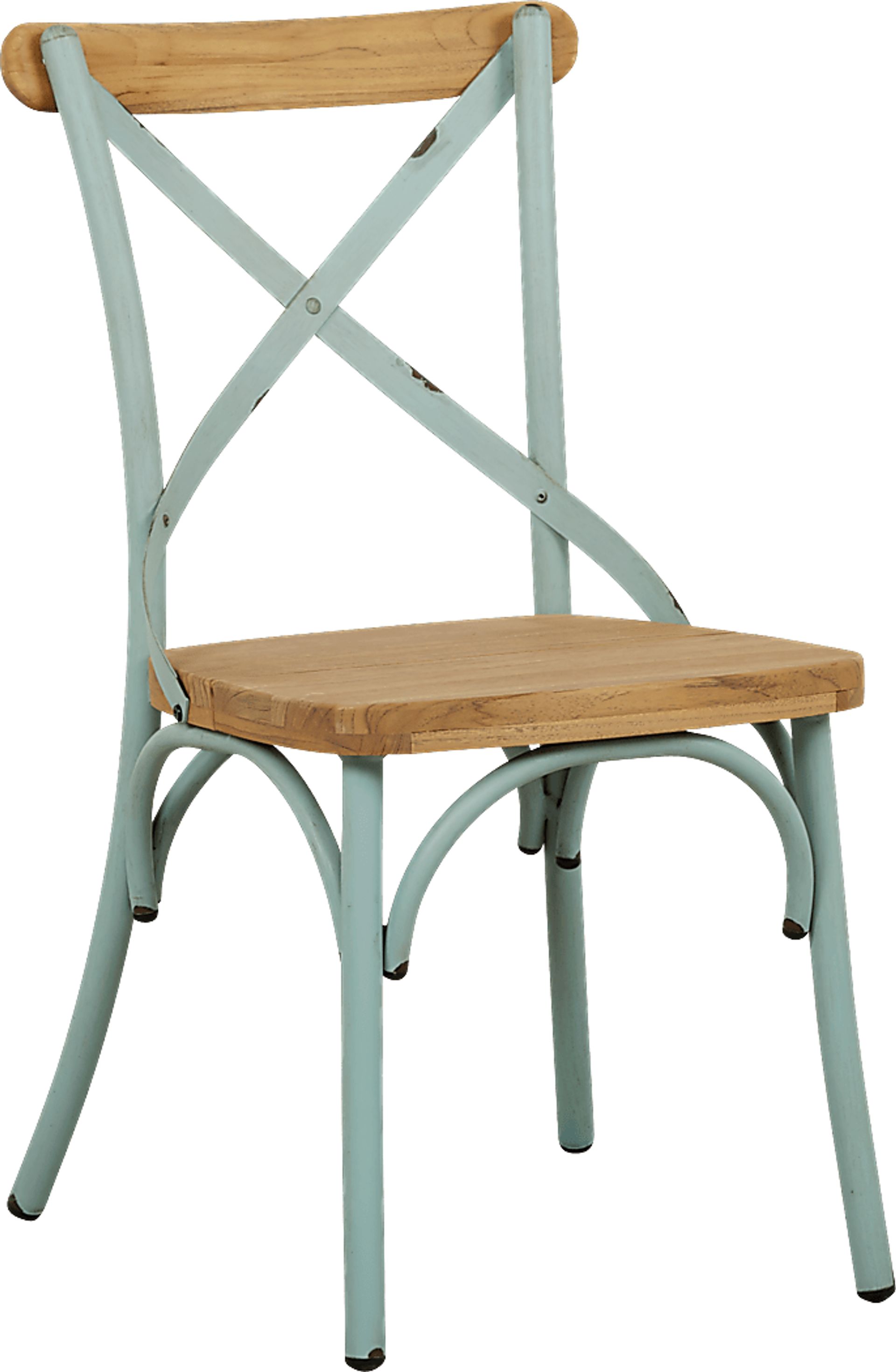 French Cafe Teal Outdoor Side Chair - Image 1